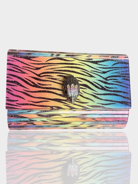 Kurt Geiger Handbags - Kurt Geiger 🪢RARE Rainbow Zebra-Print Party Clutch